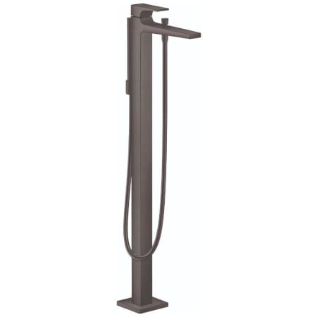 Hansgrohe Metropol Floor Mounted Tub Filler with Metal Lever Handle, Built-In Diverter, and Hand Shower - Limited Lifetime Warranty Brushed Black Chrome