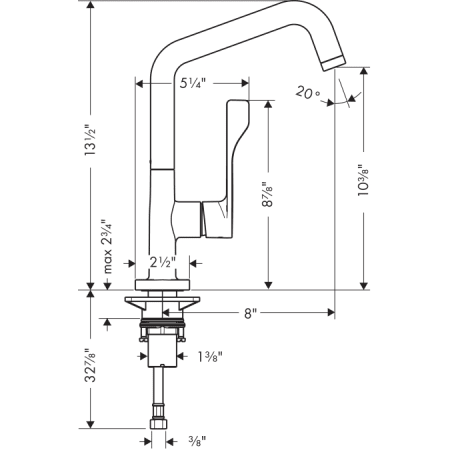 Hansgrohe-39850-Dimensional Drawing