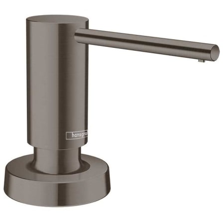 Hansgrohe Focus Deck Mounted Soap Dispenser with 16 oz Capacity - Limited Lifetime Warranty Brushed Black Chrome