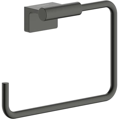 Hansgrohe AddStoris S 7-1/2" Wall Mounted Towel Ring Brushed Black Chrome