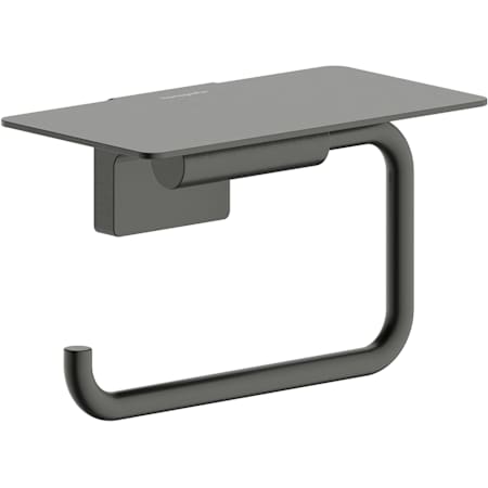 Hansgrohe AddStoris S 5.5" Wall Mounted Toilet Paper Holder with Shelf Brushed Black Chrome