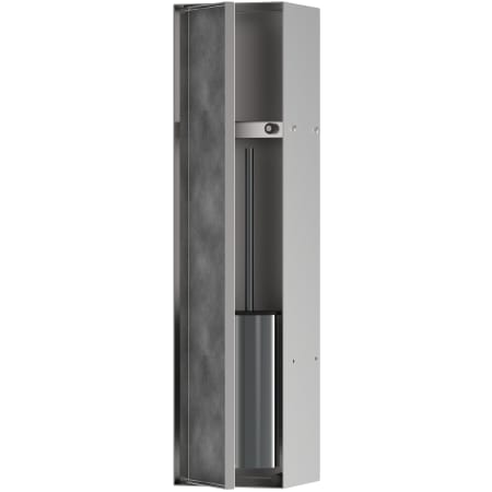 Hansgrohe XtraStoris Rock Recessed Toilet Brush Holder with Shelf and Tileable Door Brushed Stainless Steel