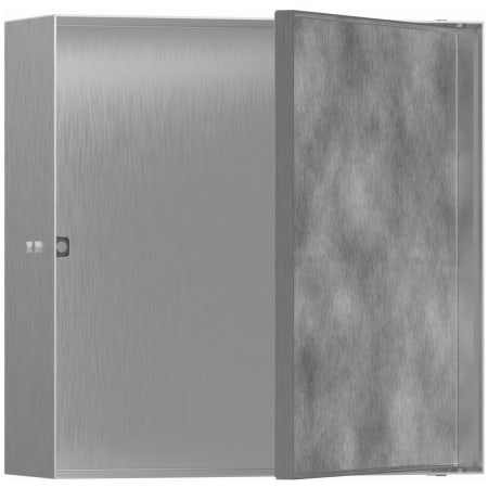 Hansgrohe XtraStoris Rock Wall Niche with Tileable Door 12"x 12"x 4" Brushed Stainless Steel