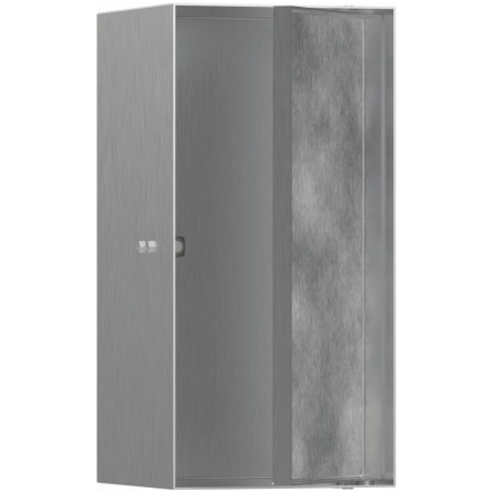 Hansgrohe XtraStoris Rock Wall Niche with Tileable Door 12"x 6"x 5.5" Brushed Stainless Steel