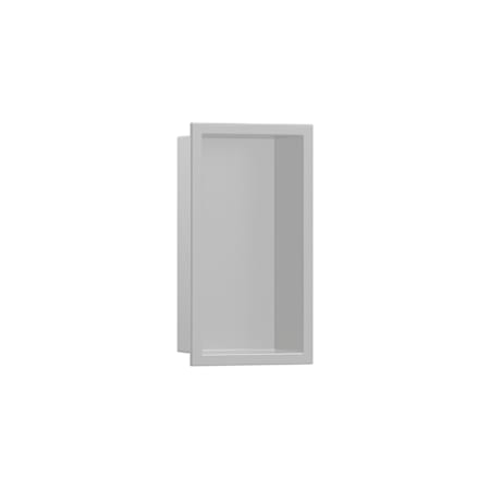 Hansgrohe XtraStoris Original 12" x 6" Stainless Steel Shower Wall Niche with Frame Concrete Grey