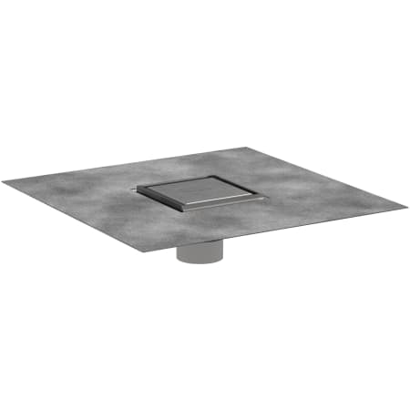 Hansgrohe RainDrain Brilliance Point Drain Set 4"x 4" Trim Tileable Rear Cover and Rough Brushed Stainless Steel