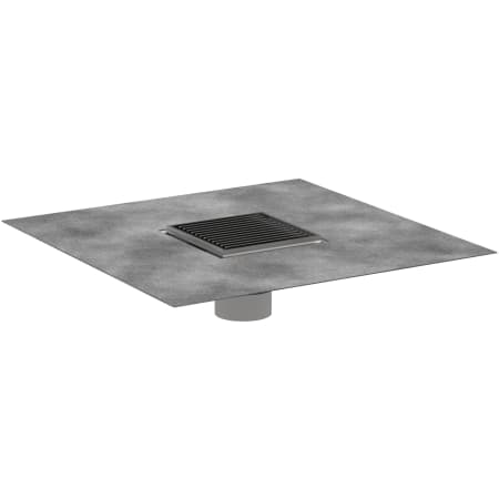 Hansgrohe RainDrain Brilliance Boardwalk Point Drain Set 4"x 4" Trim with Height Adjustable Frame and Rough Brushed Stainless Steel