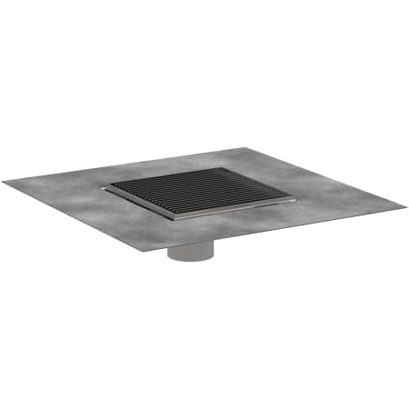 Hansgrohe RainDrain Brilliance Boardwalk Point Drain Set 6"x 6" Trim with Height Adjustable Frame and Rough Brushed Stainless Steel