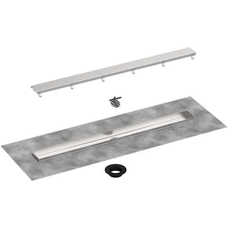 Hansgrohe RainDrain Go Complete Set Shower Drain Basic 35-1/2" Long Brushed Stainless Steel