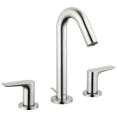 Hansgrohe Logis 1.2 GPM Widespread Bathroom Faucet with EcoRight and ComfortZone Technologies - Drain Assembly Included Brushed Nickel