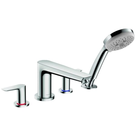 Hansgrohe Talis E Deck Mounted Roman Tub with Built-In Diverter and 1.8 GPM Hand Shower - Less Rough-In Chrome