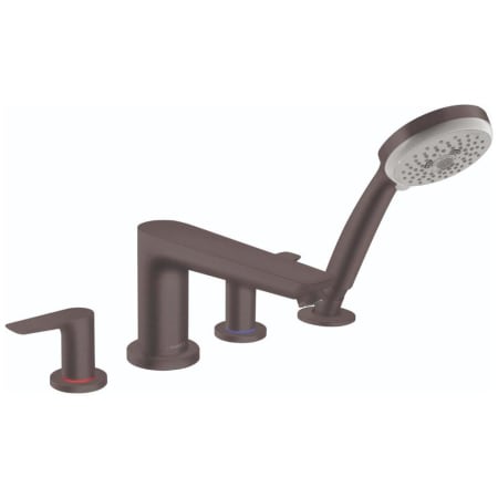Hansgrohe Talis E Deck Mounted Roman Tub with Built-In Diverter and 1.8 GPM Hand Shower - Less Rough-In Brushed Black Chrome