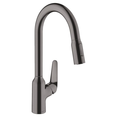 Hansgrohe Focus N 1.75 GPM Pull-Down Kitchen Faucet HighArc Spout with Magnetic Docking & Toggle Spray Diverter - Limited Lifetime Warranty Brushed Black Chrome