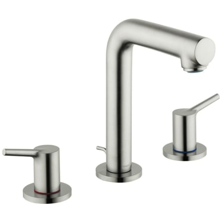 Hansgrohe Talis S 1.2 GPM Widespread Bathroom Faucet with QuickClean, EcoRight and ComfortZone Technology - Includes Metal Pop-Up Drain Assembly Brushed Nickel