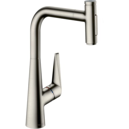 Hansgrohe Talis Select S 1.75 GPM Pull Out Kitchen Faucet HighArc Spout with Magnetic Docking & Toggle Spray Diverter - Limited Lifetime Warranty Steel Optic
