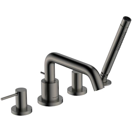 Hansgrohe Tecturis S Deck Mounted Roman Tub Filler with Built-In Diverter - Includes Hand Shower Brushed Black Chrome