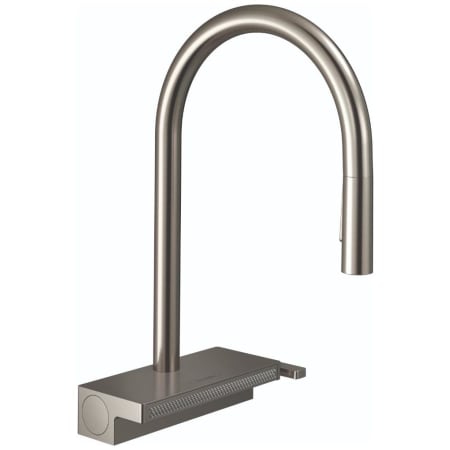 Hansgrohe Aquno Select 1.75 GPM Single Hole 3-Spray Pull Down Kitchen Faucet with Toggle Spray Diverter - Limited Lifetime Warranty Steel Optic