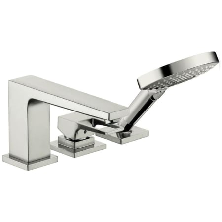 Hansgrohe Metropol Deck Mounted Roman Tub with Built-In Diverter - Includes1.8 GPM Hand Shower Brushed Nickel
