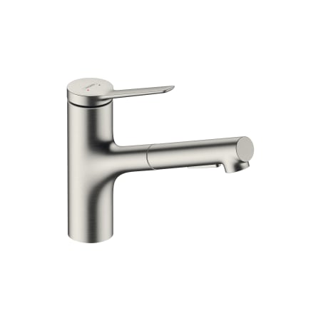 Hansgrohe Zesis 1.75 GPM Single Hole Pull Out Kitchen Faucet Stainless Steel Optic