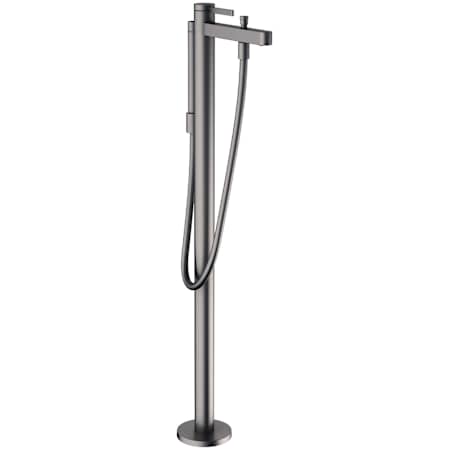 Hansgrohe Finoris Floor Mounted Tub Filler with Built-in Diverter - Includes Hand Shower Brushed Black Chrome