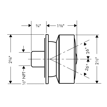 Hansgrohe-AXSS-Montreux-T03X-Body Spray Dimensional Drawing