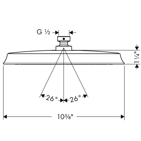 Hansgrohe-AXSS-Montreux-T03X-Shower Head Dimensional Drawing