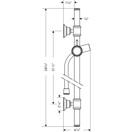 Hansgrohe-AXSS-Montreux-T03X-Slide Bar Dimensional Drawing