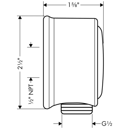 Hansgrohe-AXSS-Montreux-T03X-Wall Supply with Check Valves Dimensional Drawing