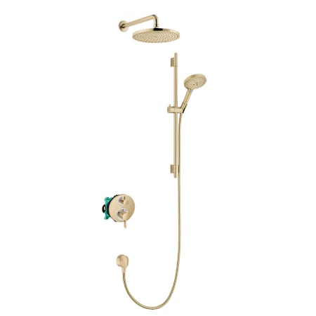 Hansgrohe Raindance Shower System with 2.5 GPM Rain Shower Head and Hand Shower with PowderRain Technology - Includes Rough In Brushed Bronze