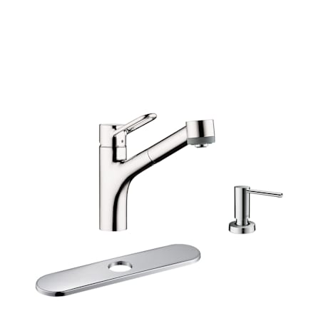 Hansgrohe Talis Loop 1.75 GPM Single Hole Pull Out Kitchen Faucet - Includes Escutcheon and Soap Dispenser Chrome