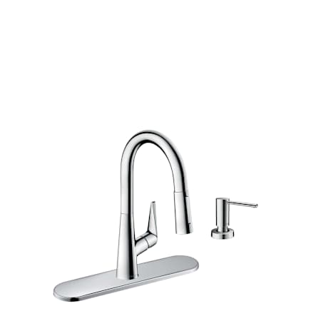 Hansgrohe Talis S 1.75 GPM Single Hole Pull Down Kitchen Faucet - Includes Escutcheon and Soap Dispenser Chrome