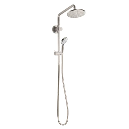 Hansgrohe Vernis External Shower Pipe with 2.5 GPM Single Function Shower Head and Hand Shower - Less Shower Trim and Rough In Brushed Nickel