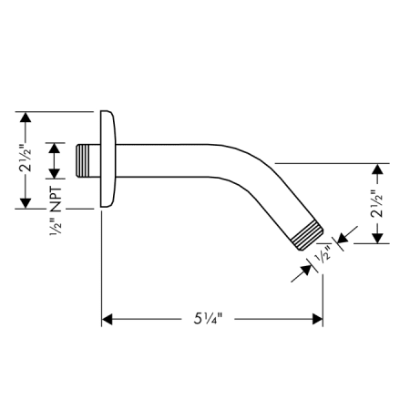 Hansgrohe-HSO-S-T01-Shower Arm Dimensional Drawing