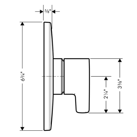 Hansgrohe-HSO-SE-PB01-Pressure Balance Valve Trim Dimensional Drawing