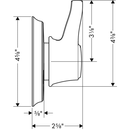 Hansgrohe-HSS-C-T03-Diverter Valve Trim Dimensional Drawing