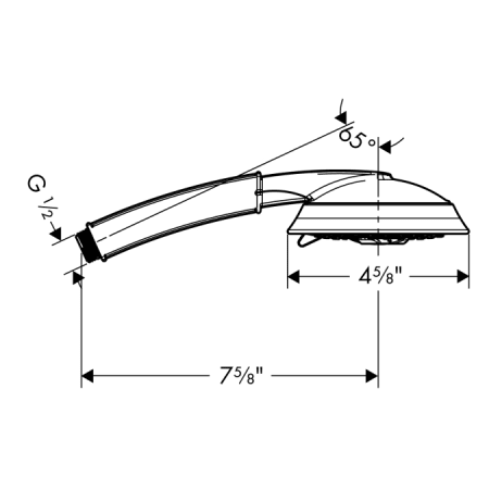 Hansgrohe-HSS-C-T03-Handshower Dimensional Drawing