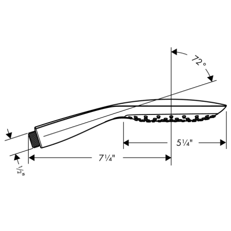 Hansgrohe-HSS-PuraVida-T02-Handshower Dimensional Drawing