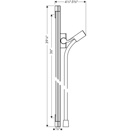 Hansgrohe-HSS-PuraVida-T02-Wall Bar Dimensional Drawing