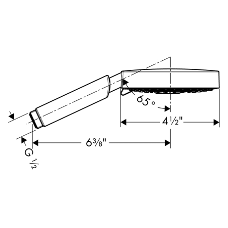 Hansgrohe-HSS-S-T02-Handshower Dimensional Drawing