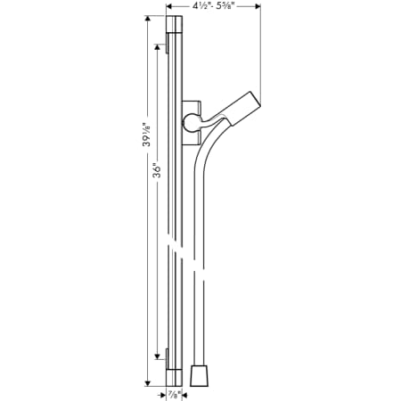 Hansgrohe-HSS-SE-T02-Wall Bar Dimensional Drawing