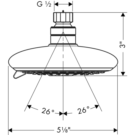 Hansgrohe-HSS-SE-T03-Shower Head Dimensional Drawing