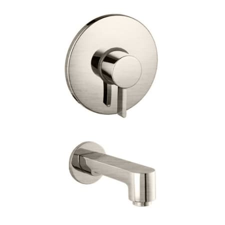 Hansgrohe S Wall Mounted Bathtub Faucet and Valve Trim, Includes Rough-In Brushed Nickel