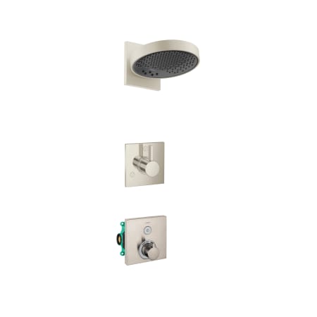 Hansgrohe Rainfinity 2.5 GPM Thermostatic Shower Only with Multi-function Showerhead and ShowerSelect Trim Brushed Nickel