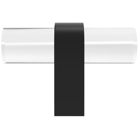 Hapny Home Clarity 2" Wide Solid Brass and Clear Acrylic Luxury Modern T Bar Cabinet Knob / Drawer Knob Clear / Matte Black