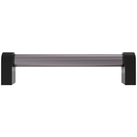 Hapny Home Clarity 5" Center to Center Modern Solid Brass and Smoke Acrylic Bar Cabinet Handle / Drawer Pull Smoke / Matte Black