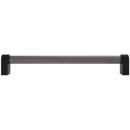Hapny Home Clarity 8" Center to Center Modern Solid Brass with Smoke Acrylic Bar Cabinet Handle / Drawer Pull Smoke / Matte Black
