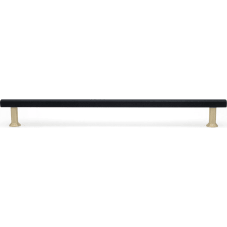 Hapny Home Mod 18" Center to Center Solid Brass Square Bar Appliance Handle Pull with Split Finish Matte Black / Satin Brass