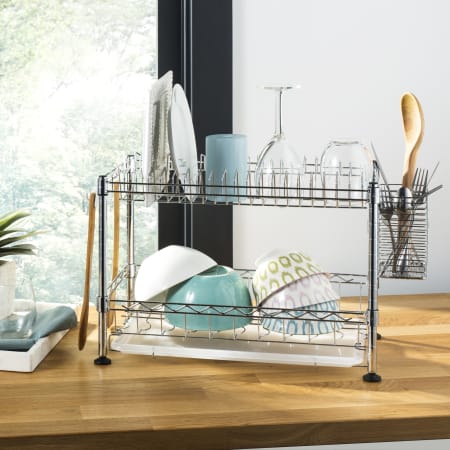 happimess Brooklyn 24" Adjustable Dish Rack Chrome