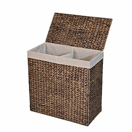 happimess Sawyer 24" Wide Metal and Water Hyacinth Basket Brown