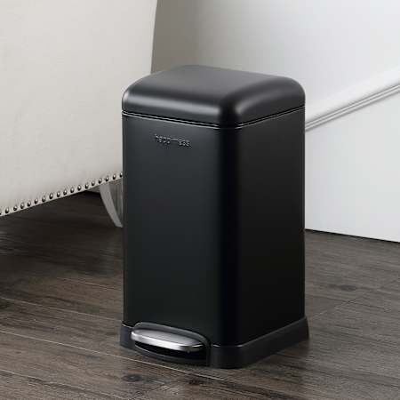 happimess Betty Retro Mini 3.2 Gallon Step Open Trash Can Black